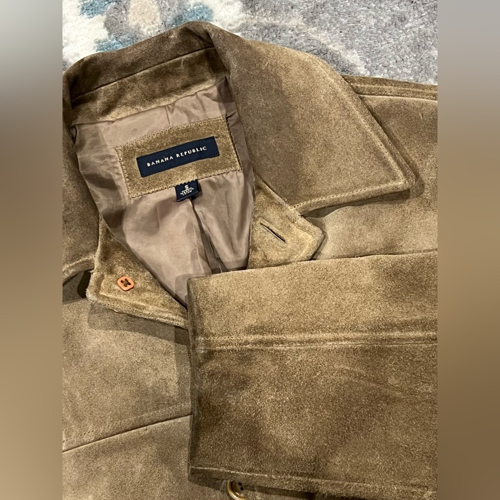 Banana Republic Womens Trucker Jacket Leather/Suede Sz S